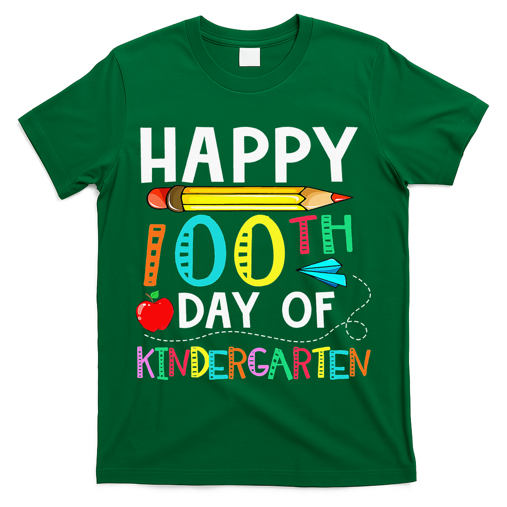 100 Days Of Kindergarten Happy 100th Day Of School T-Shirt