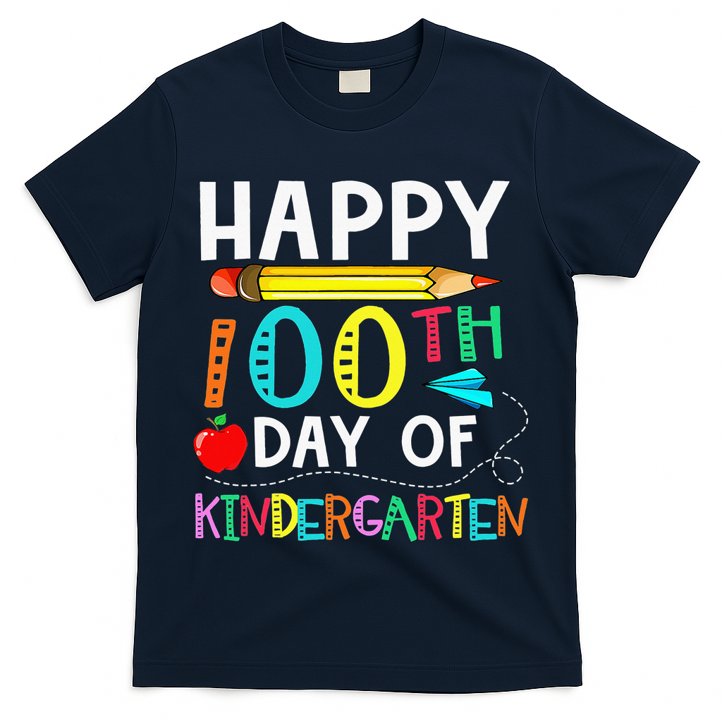 100 Days Of Kindergarten Happy 100th Day Of School T-Shirt