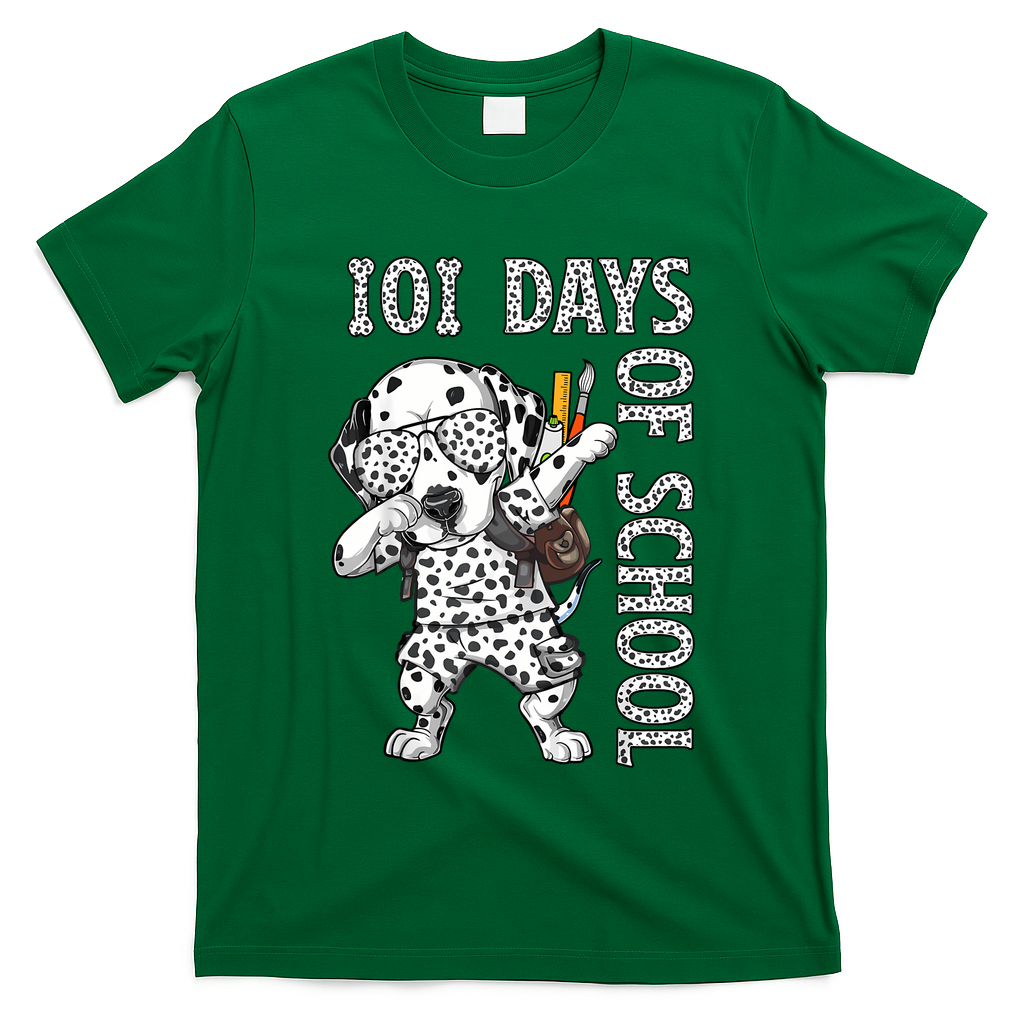 101 Days School Dabbing Dalmatian Dog Teachers T-Shirt