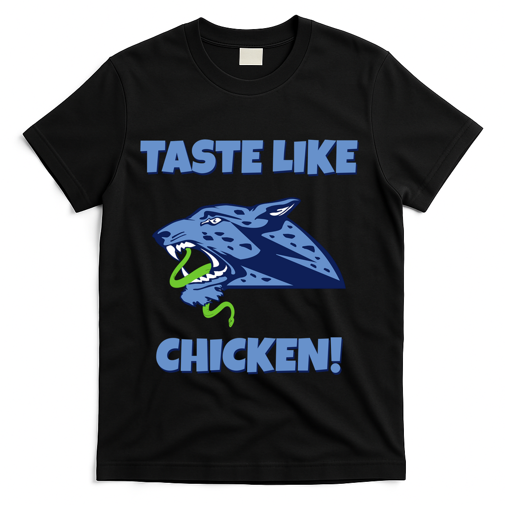 Taste Like Chicken Football Panther Eating Snake Football Rivals T-Shirt