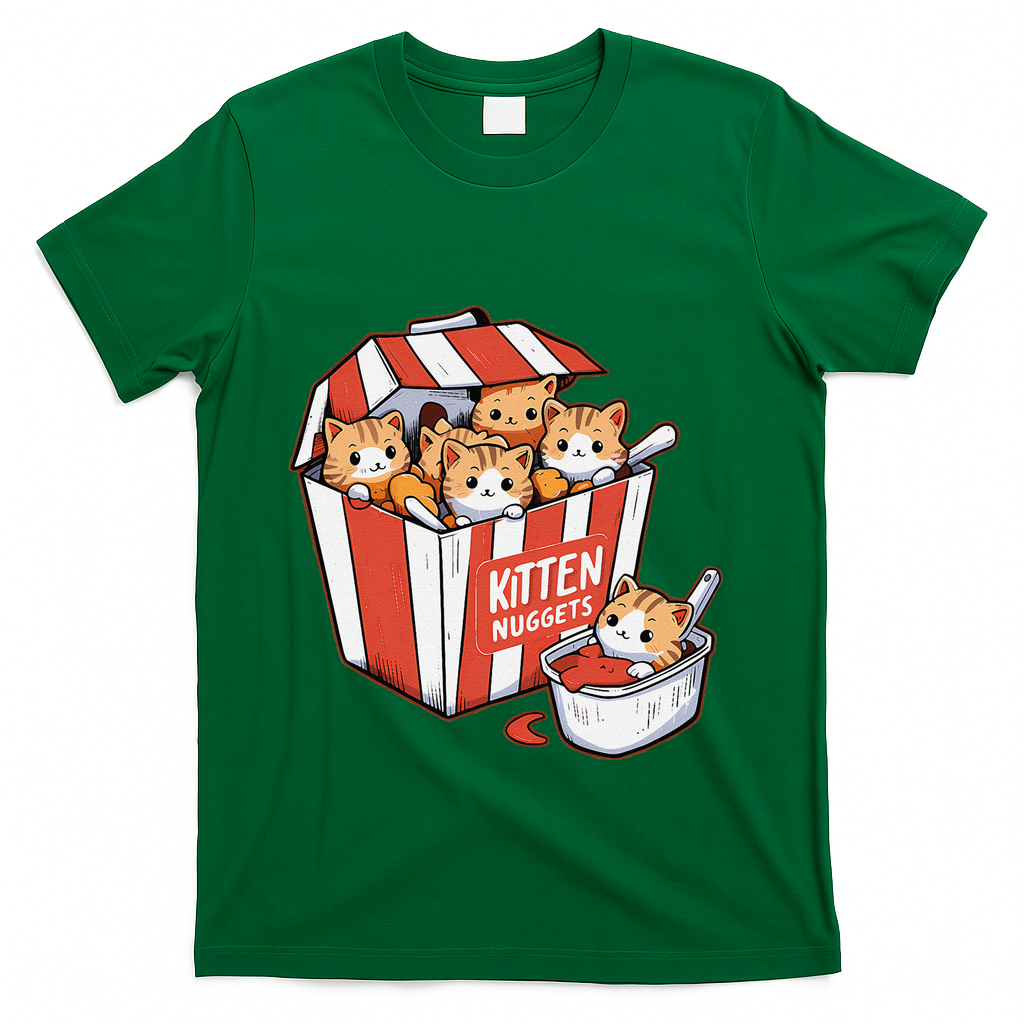 Kitten Nuggets Food Pun Cat Kittens Chicken Nuggets T-Shirt