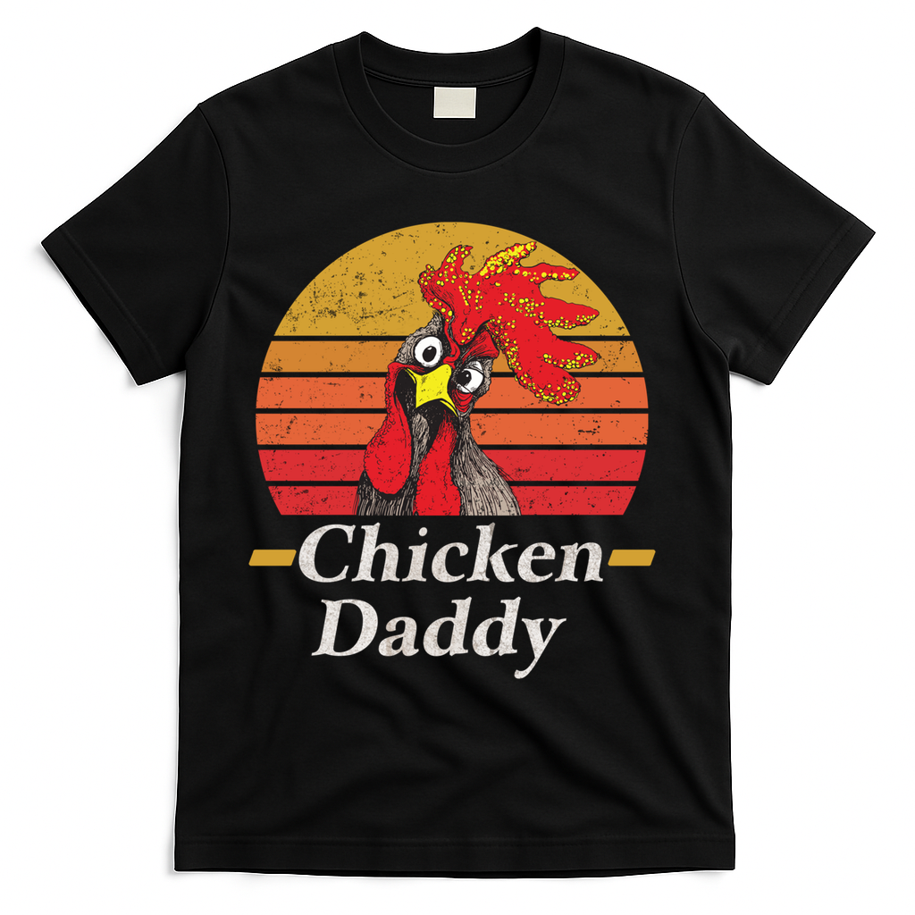 Mens Chicken Daddy Vintage Poultry Farmer Rooster Cool Gift T-Shirt