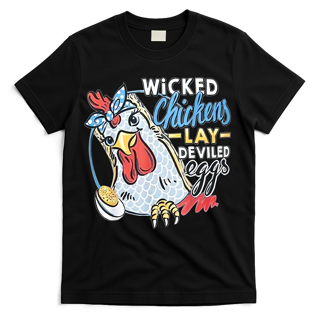 Wicked Chickens Lay Deviled Eggs Funny Chicken Lovers T-Shirt