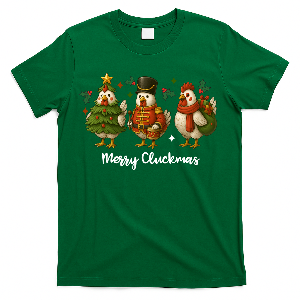 Funny Christmas Chicken Merry Cluckmas T-Shirt