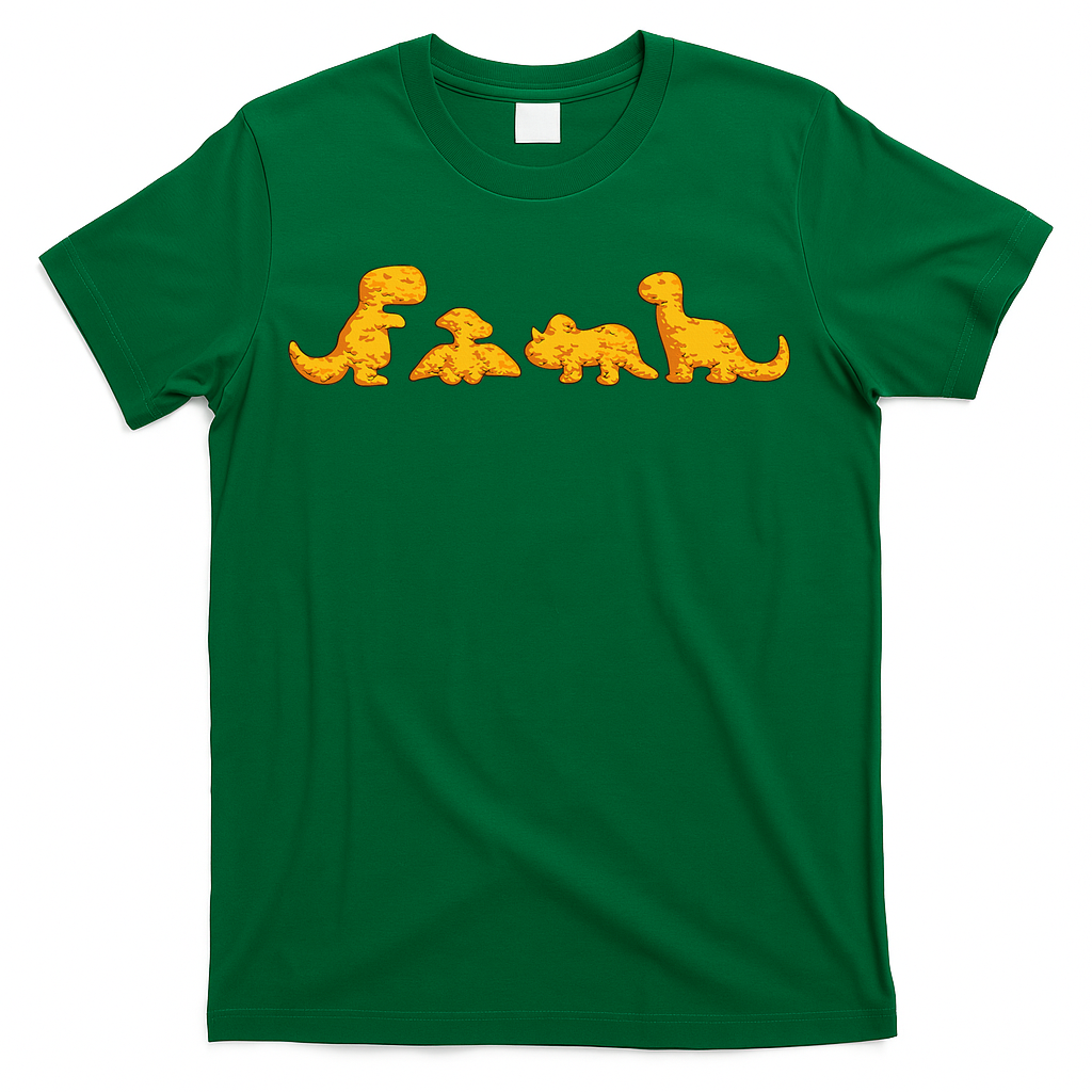 Dino Chicken Nugget Funny Dinosaur Shape Nuggets Nug Lover T-Shirt