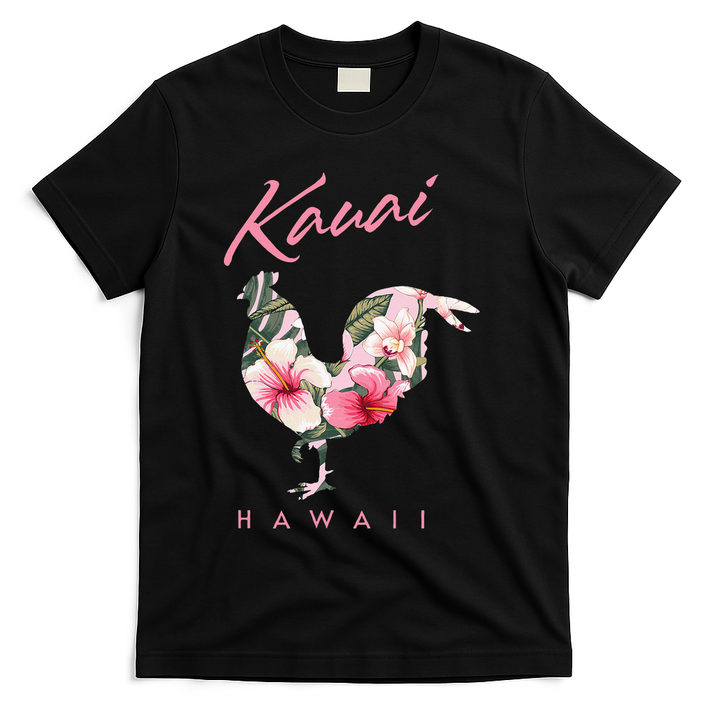 Kauai Hawaii Flower Hibiscus Chicken Lover Souvenir T-Shirt