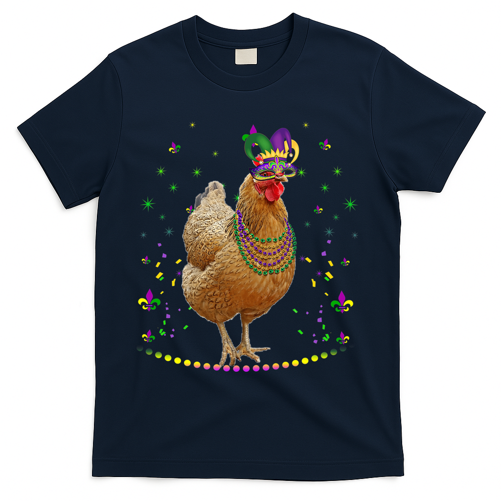 Funny Chicken Lover Cute Mardi Gras Carnival Jester Premium T-Shirt