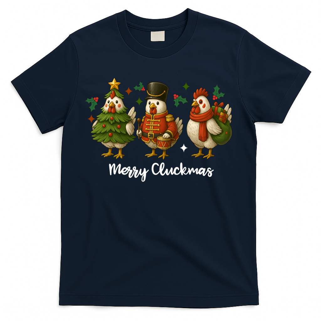 Funny Christmas Chicken Merry Cluckmas T-Shirt