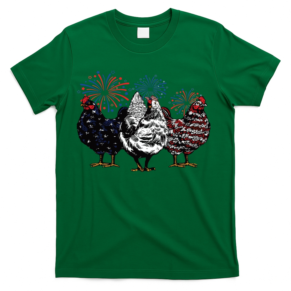 4th Of July Chicken Fourth Of July Patriotic Mom T-Shirt