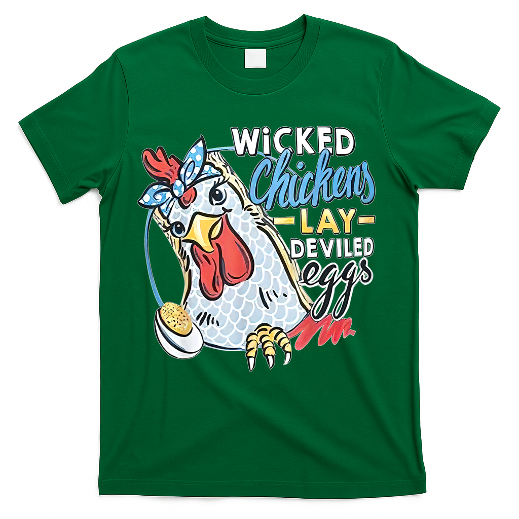 Wicked Chickens Lay Deviled Eggs Funny Chicken Lovers T-Shirt