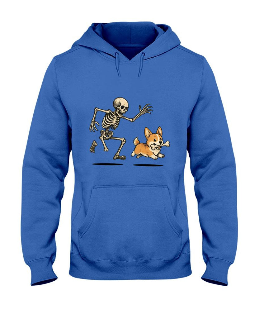 Pet Mom Halloween Shirt - Funny Skeleton Chasing Corgi Halloween Dog Mom Pet Lover Long Sleeve T-Shirt_3