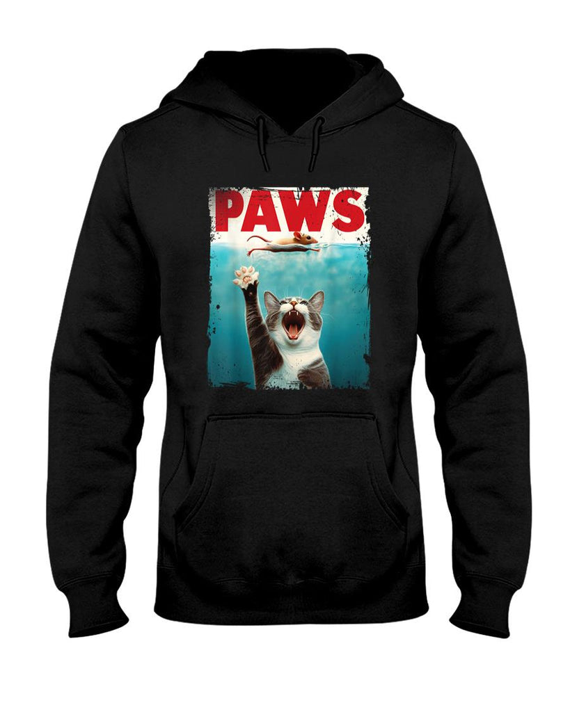 Funny Tees - PAWS Parody Cat Mouse Humorous Cat Chasing Mouse Kitten T-Shirt