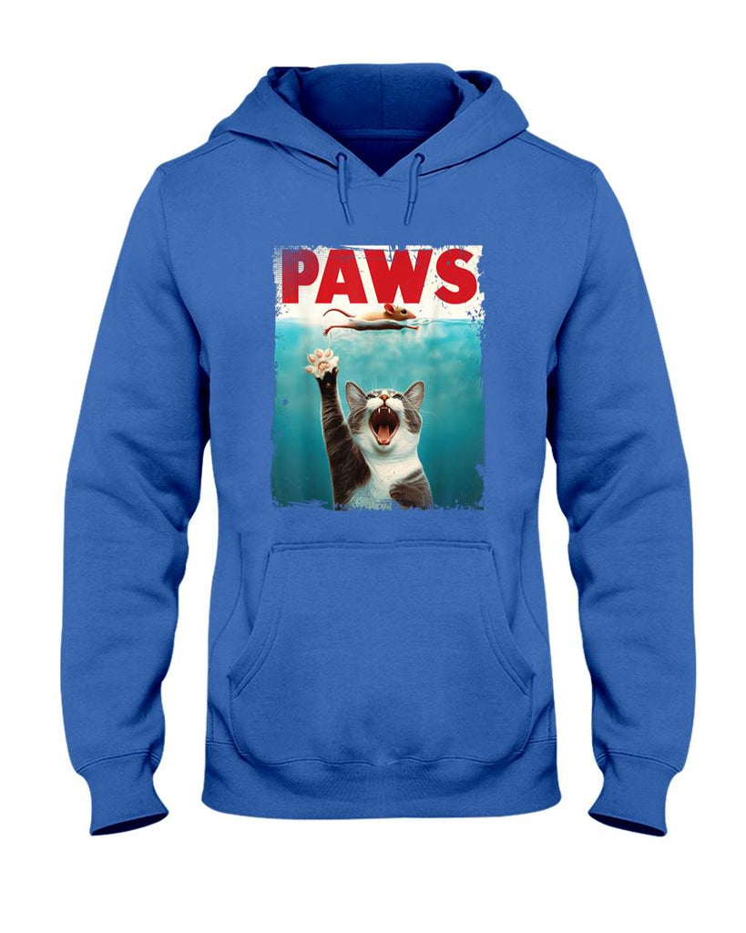 Funny Tees - PAWS Parody Cat Mouse Humorous Cat Chasing Mouse Kitten T-Shirt