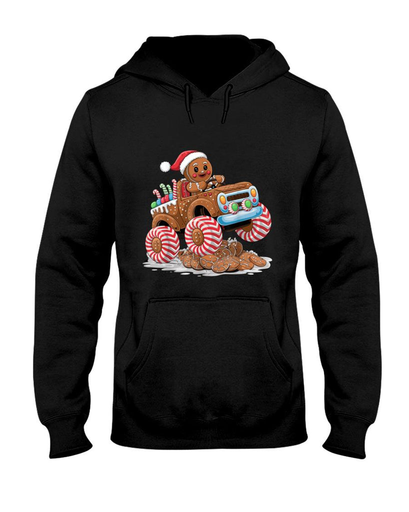 Monster Truck Gingerbread Man Funny Christmas Baking T-Shirt