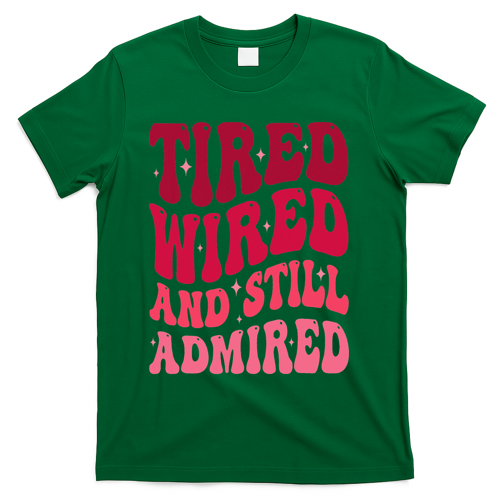 Tired Wired And Still Admired Mothers Day Mom Quote Funny T-Shirt