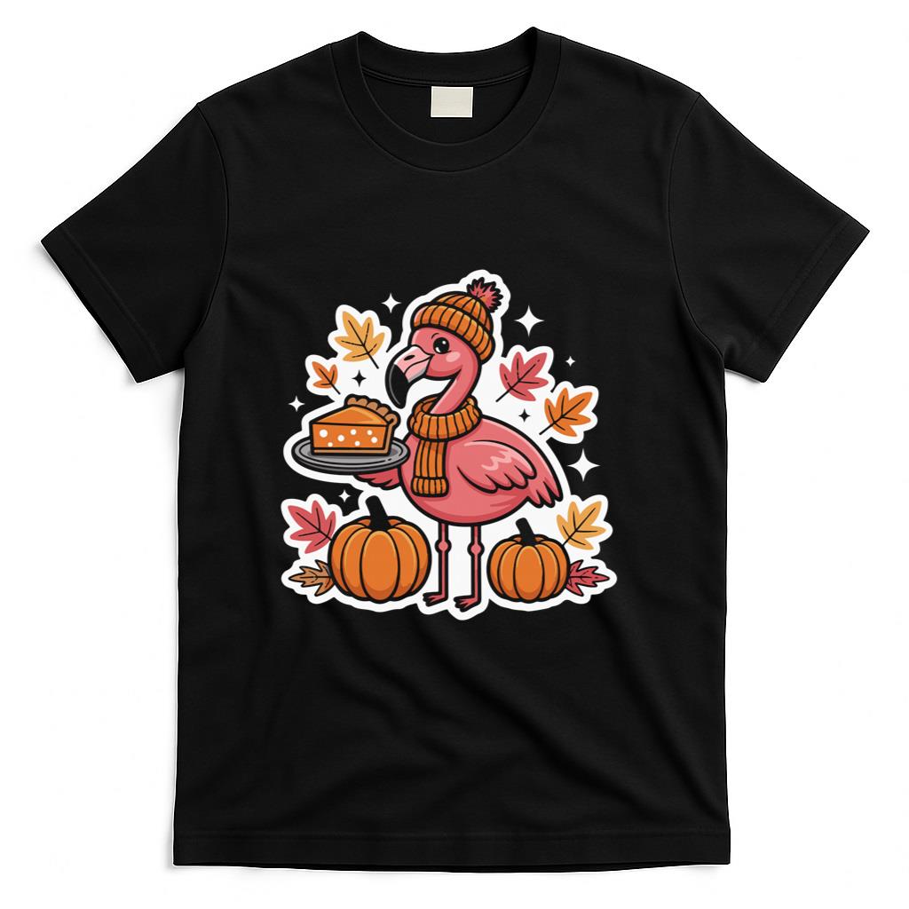 Funny Flamingo Pumpkin Pie Sweater Thanksgiving Fall Vibes Long Sleeve T-Shirt