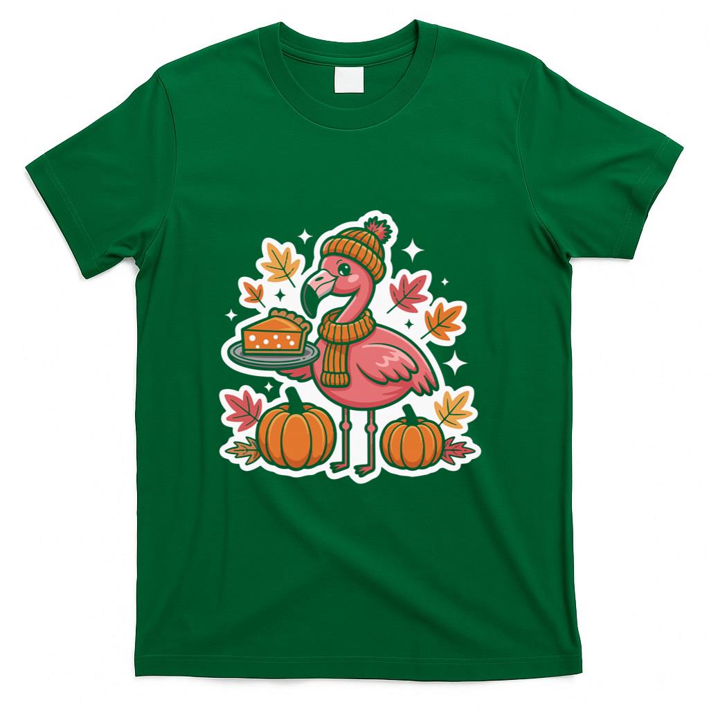 Funny Flamingo Pumpkin Pie Sweater Thanksgiving Fall Vibes Long Sleeve T-Shirt