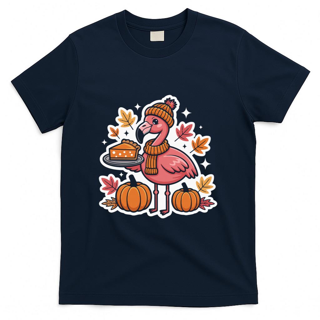 Funny Flamingo Pumpkin Pie Sweater Thanksgiving Fall Vibes Long Sleeve T-Shirt