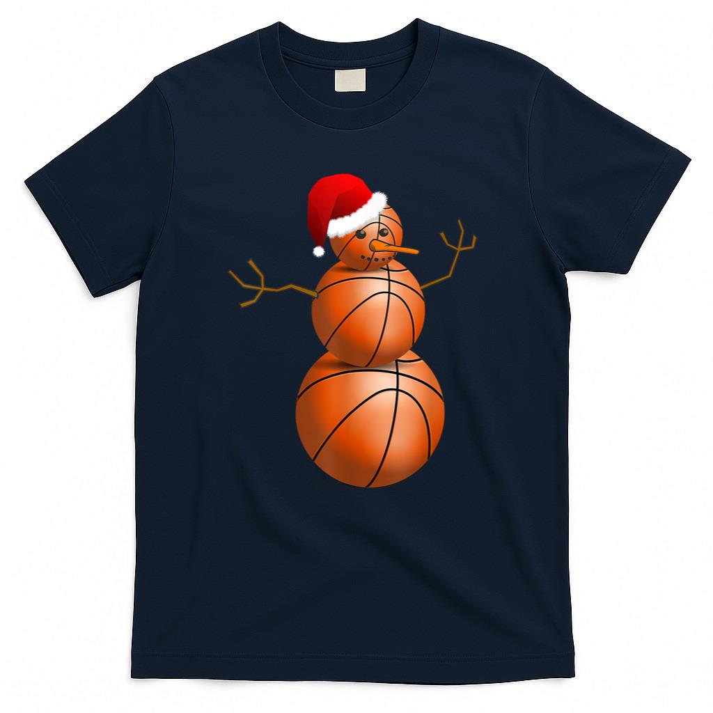 Christmas Basketball Shirt - Basketball Snowman T-Shirt T-Shirt