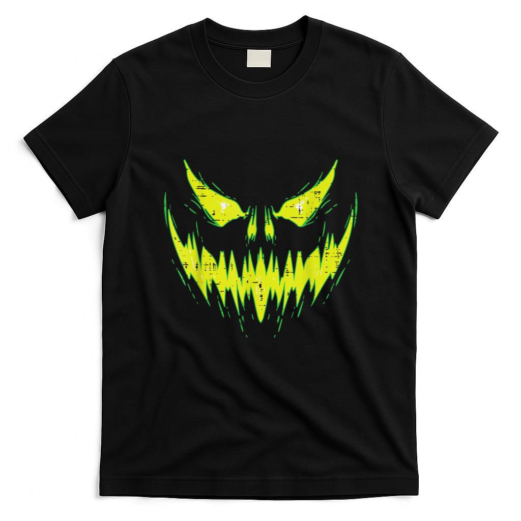 Halloween Shirt - Scary Pumpkin Jack O Lantern Face Halloween Men Boys Kids T-Shirt