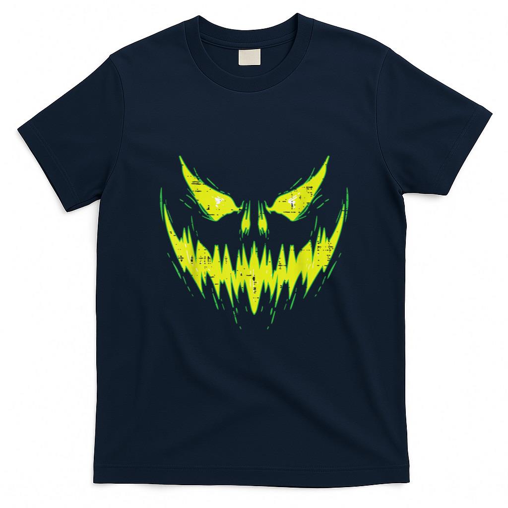 Halloween Shirt - Scary Pumpkin Jack O Lantern Face Halloween Men Boys Kids T-Shirt