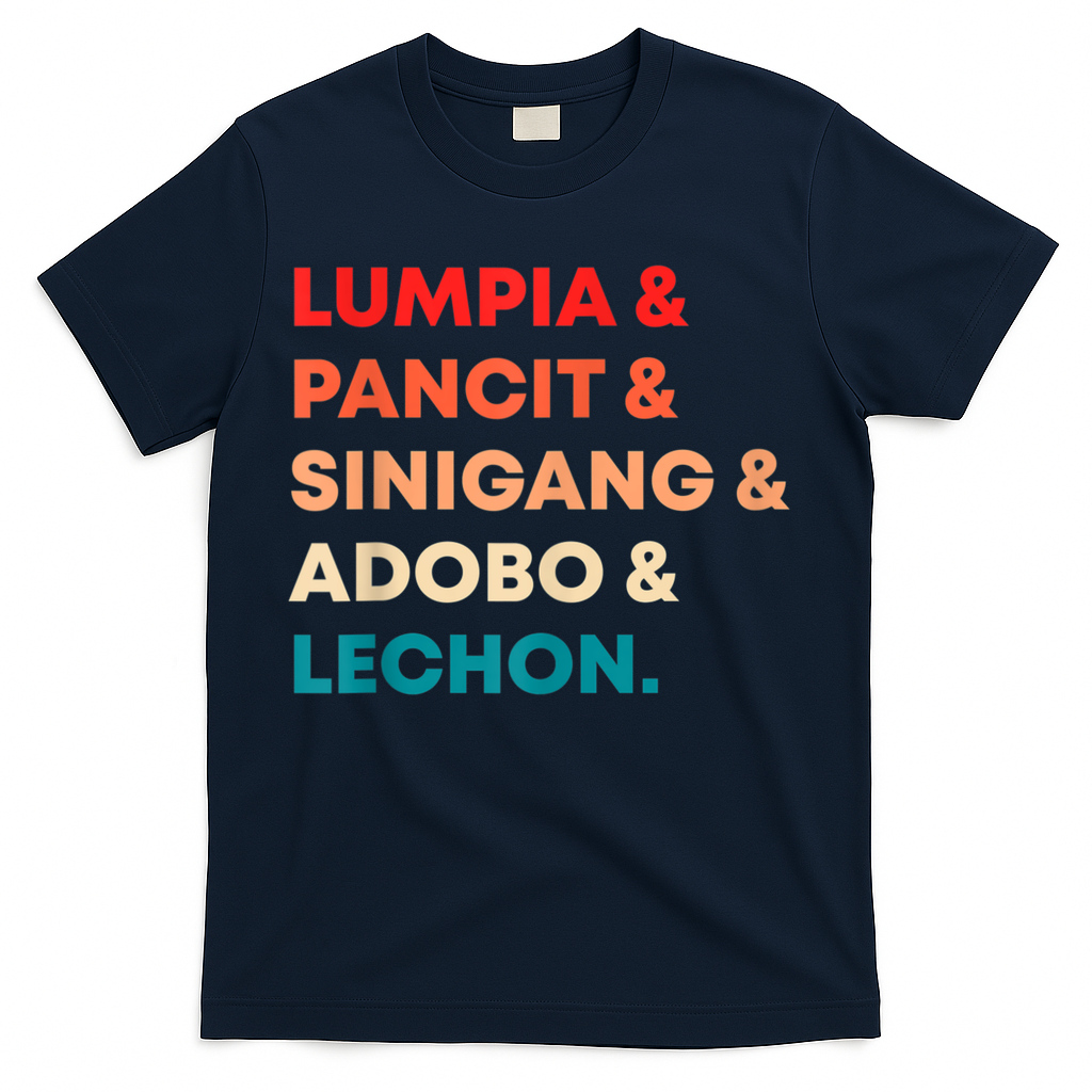 Retro Lumpia Pancit Sinigang Adobo Lechon Filipino Filipina T-Shirt