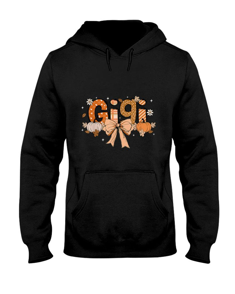 Gigi Pumpkin Fall Coquette Bow Thanksgiving Mom Women T-Shirt
