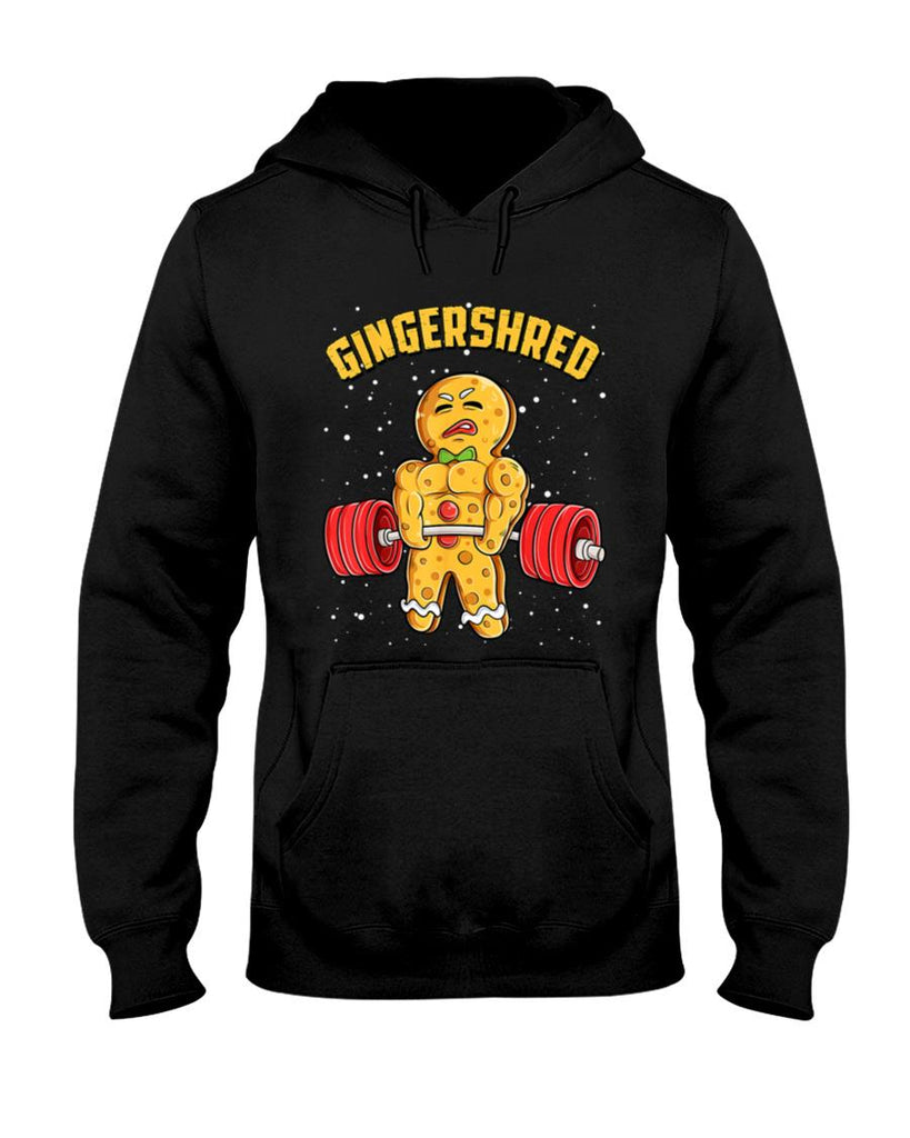 Gingershred Funny Gingerbread Man Gym Bodybuilding Christmas T-Shirt