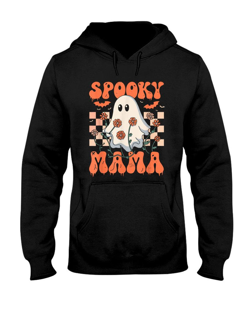 Pet Mom Halloween Shirt - Spooky Mama Groovy Vintage Ghost Halloween Spooky Mom Mother T-Shirt