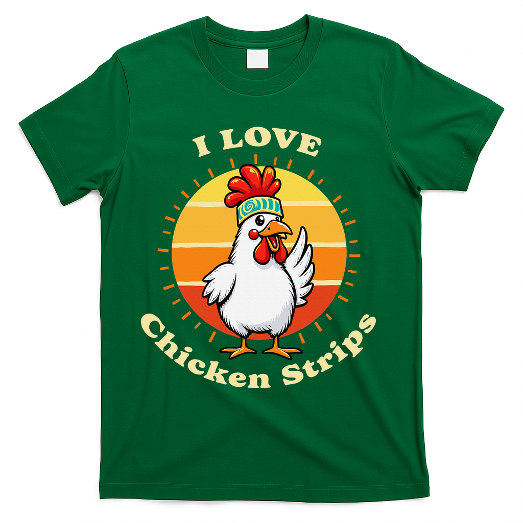 I Love Chicken Strips Funny Chicken Fast Food Lover T-Shirt