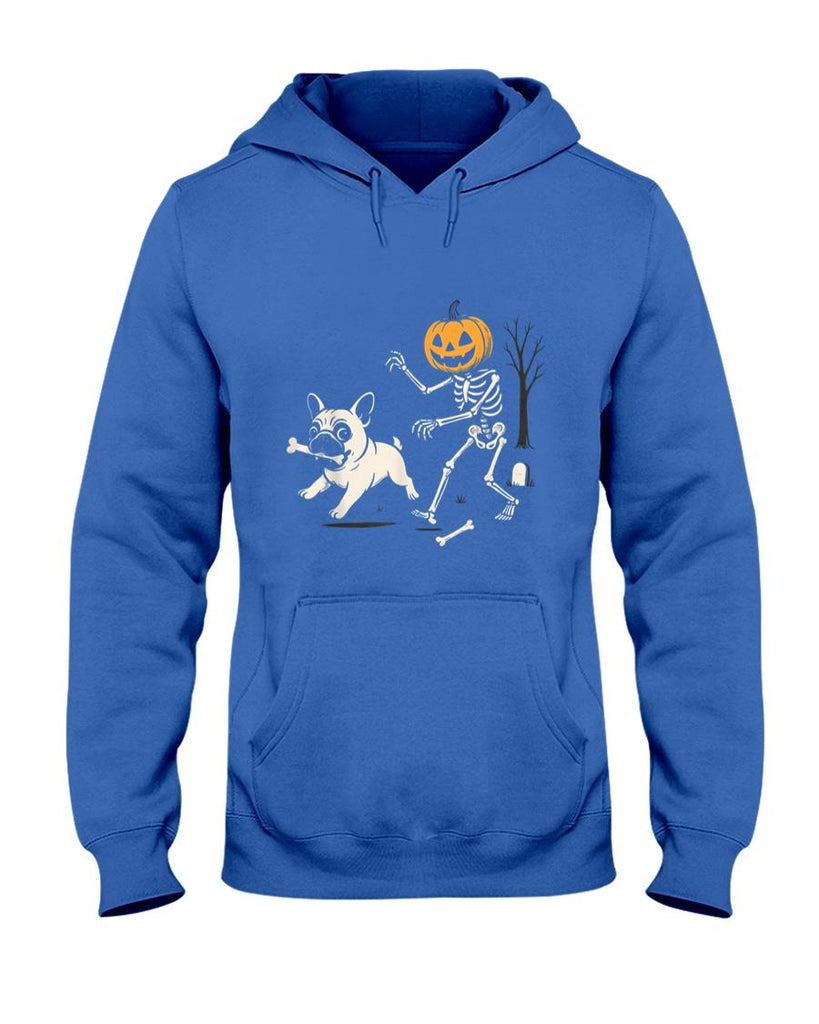 Pet Mom Halloween Shirt - Skeleton Chasing Dog Funny Halloween Dog Mom Pet Lover Pug T-Shirt_1