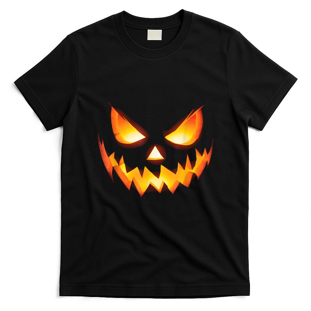 Halloween Shirt - Jack O Lantern Scary Carved Pumpkin Face Halloween Costume T-Shirt