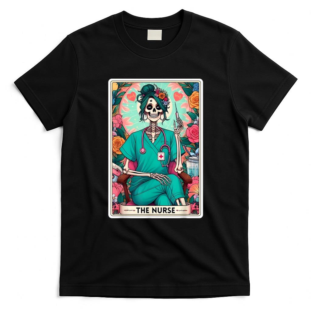 Halloween Shirt - The Nurse Skeleton Tarot Card Funny Nursing Nurse RN LPN NP T-Shirt