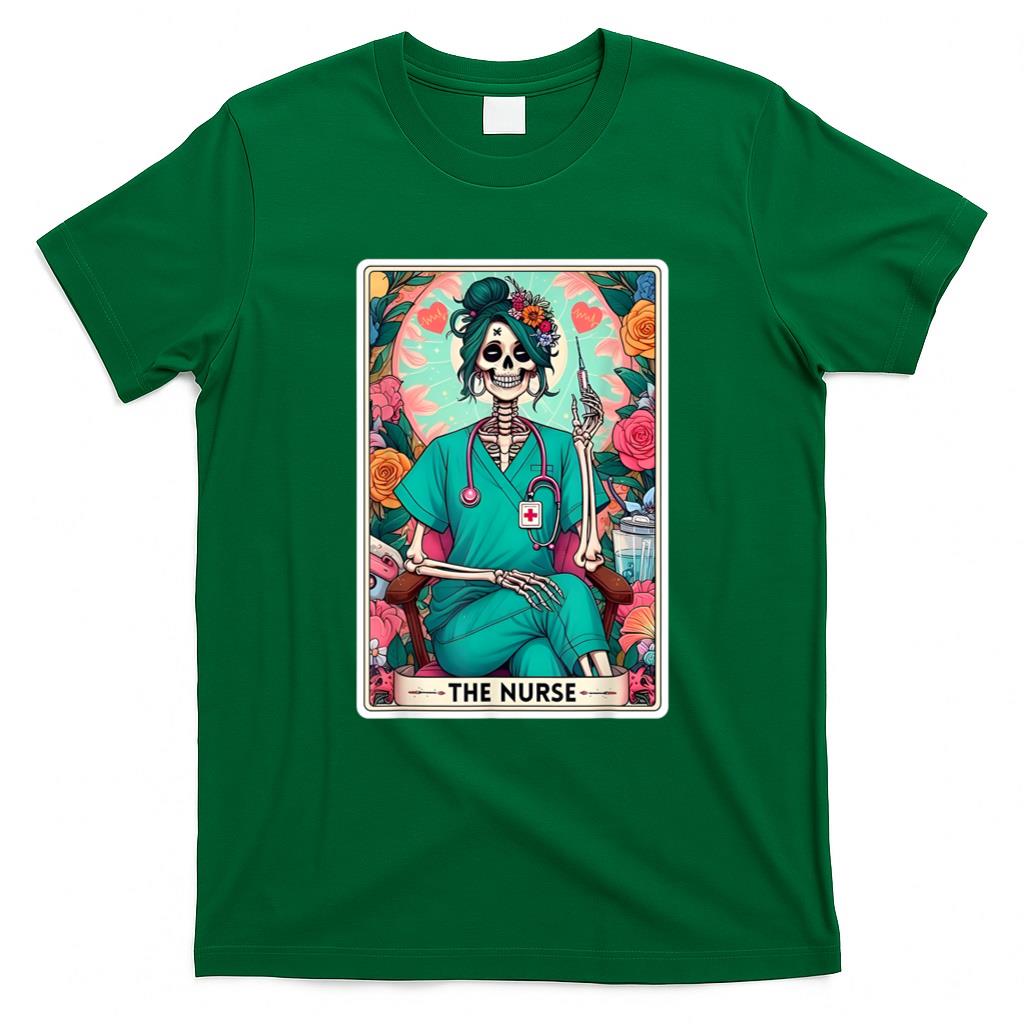 Halloween Shirt - The Nurse Skeleton Tarot Card Funny Nursing Nurse RN LPN NP T-Shirt