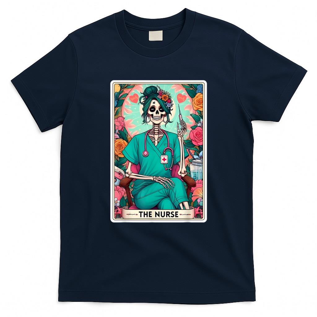 Halloween Shirt - The Nurse Skeleton Tarot Card Funny Nursing Nurse RN LPN NP T-Shirt