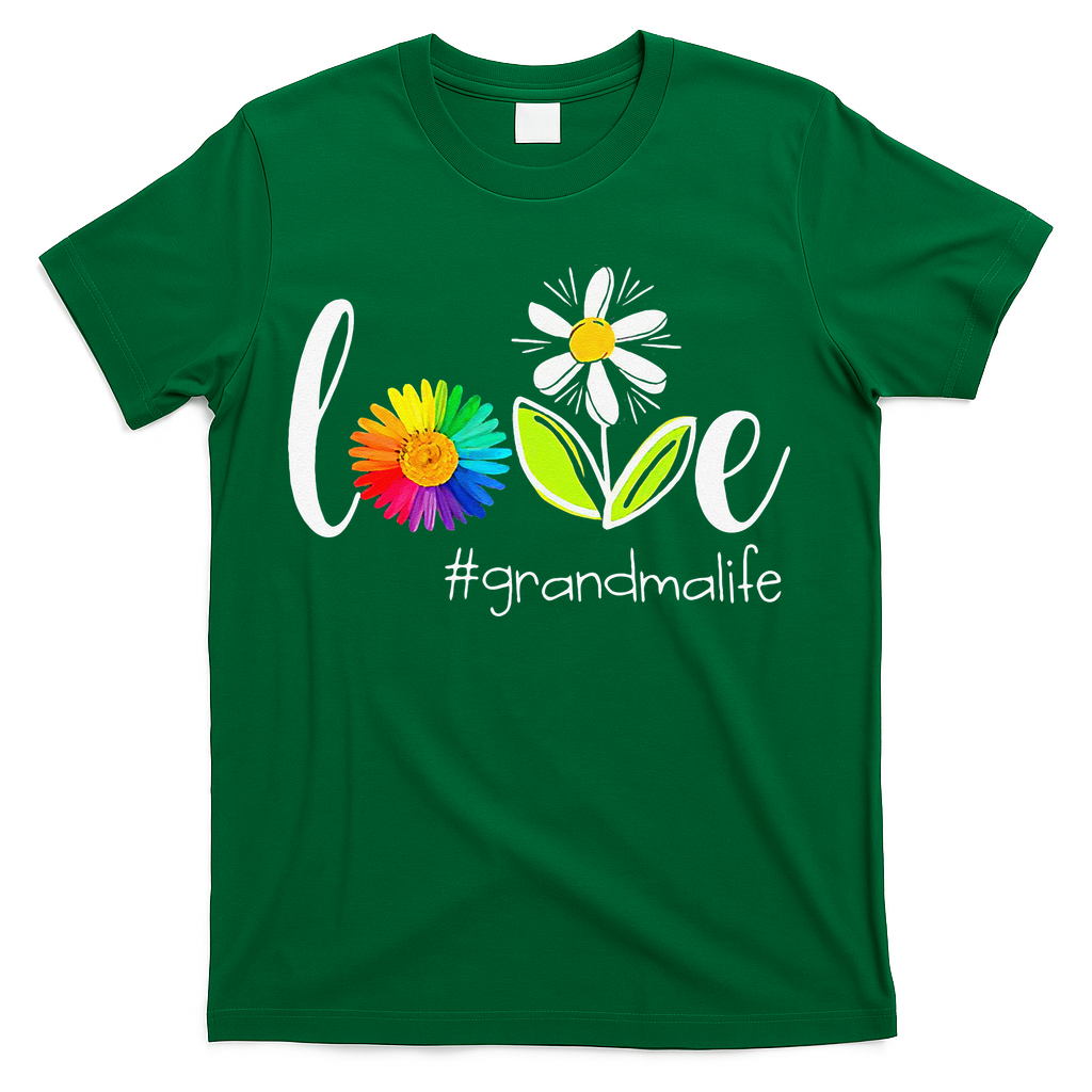 Love Grandma Life Wildlife Flower T-Shirt