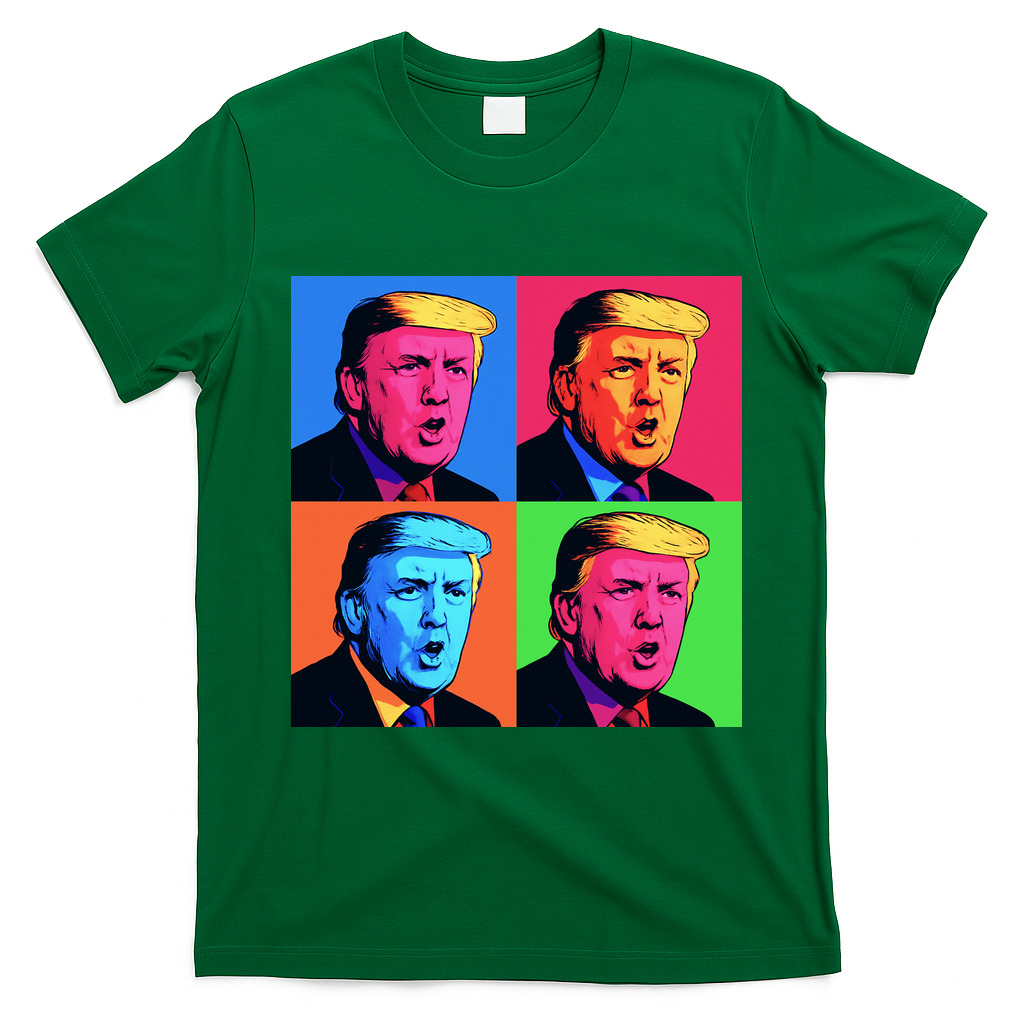 Pop Art Donald Trump Retro T-Shirt - Irish Green