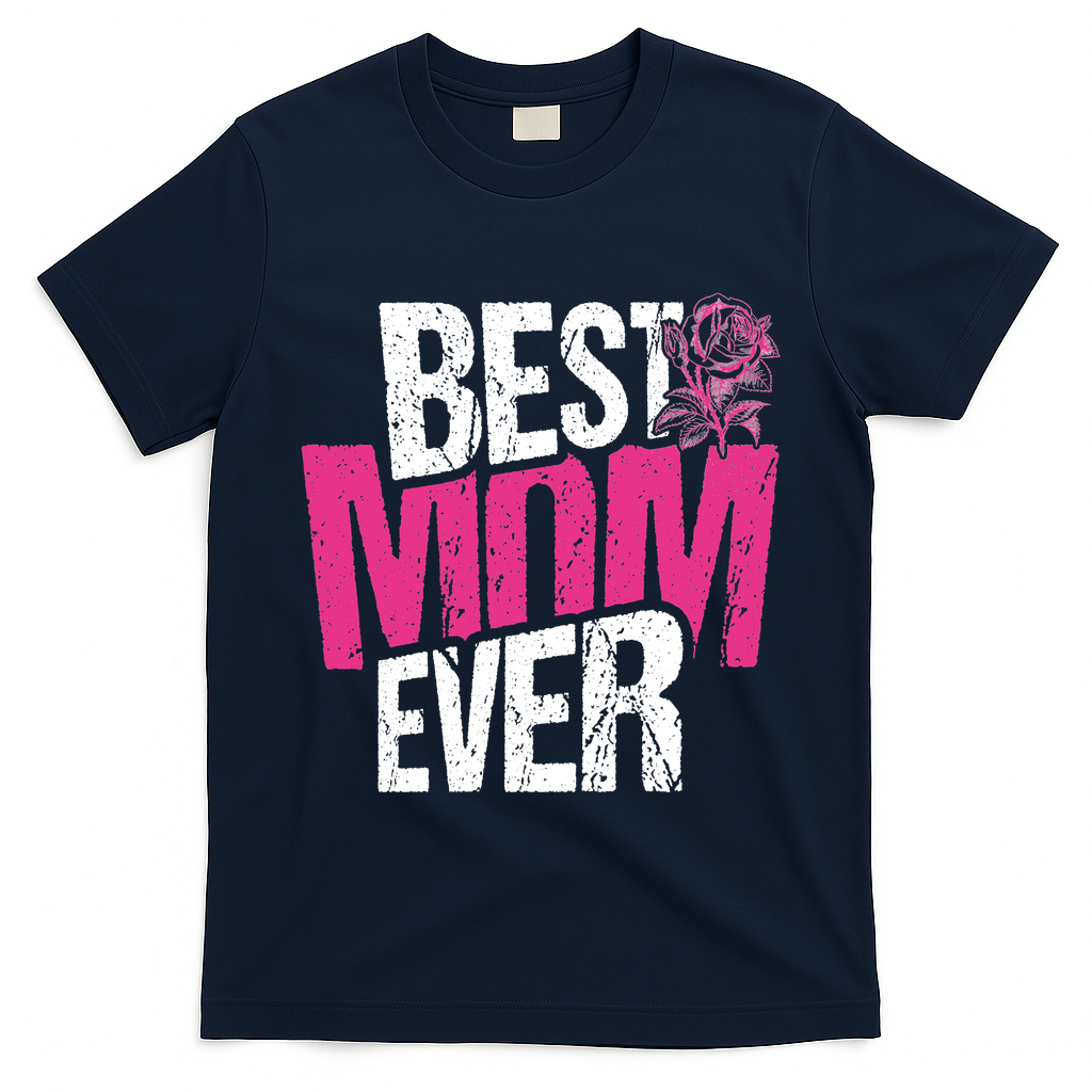 Best Mom Ever Rose Distressed T-Shirt