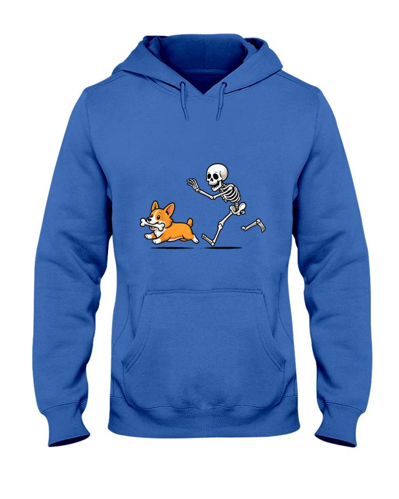 Pet Mom Halloween Shirt - Funny Skeleton Chasing Corgi Halloween Dog Mom Pet Lover T-Shirt_1