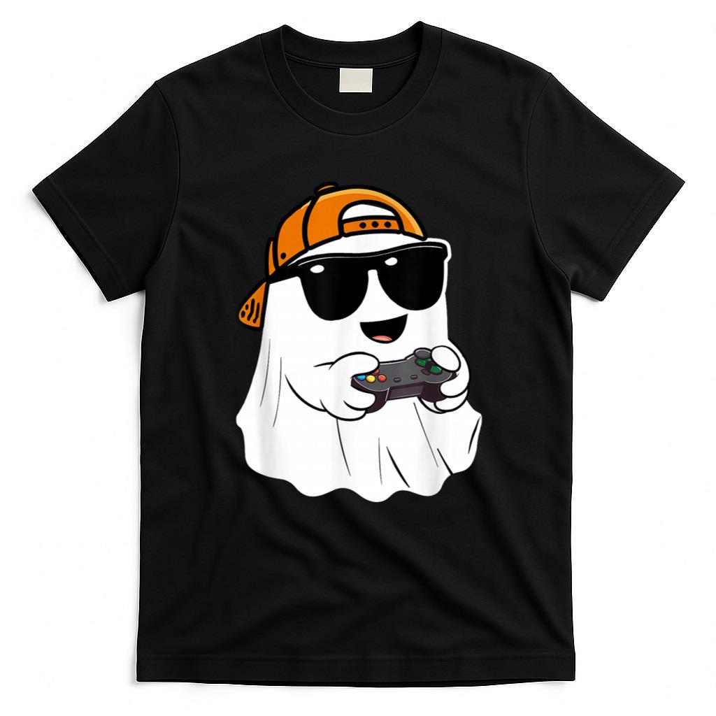 Halloween Shirt - Halloween boys kids ghost gamer scary Costume gaming men T-Shirt