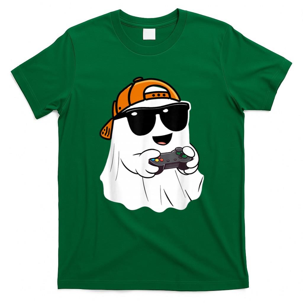 Halloween Shirt - Halloween boys kids ghost gamer scary Costume gaming men T-Shirt