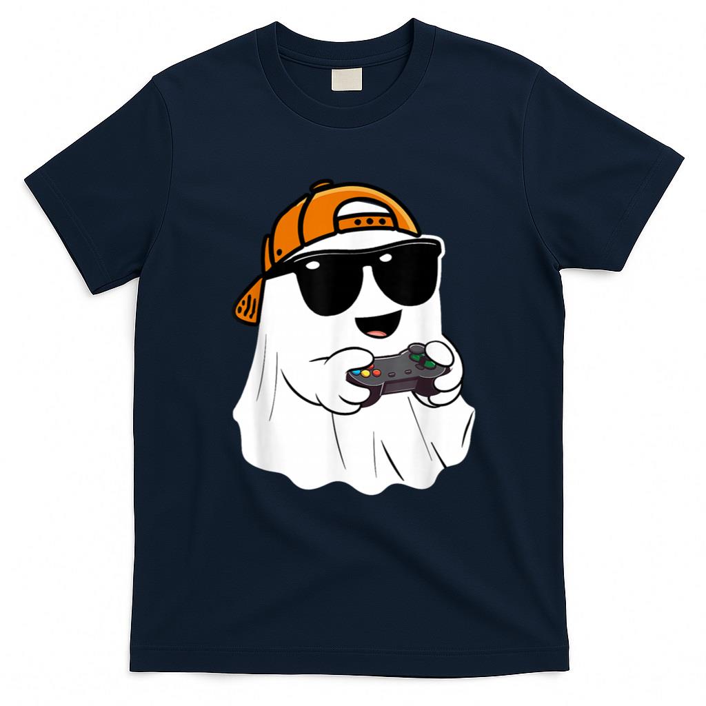 Halloween Shirt - Halloween boys kids ghost gamer scary Costume gaming men T-Shirt