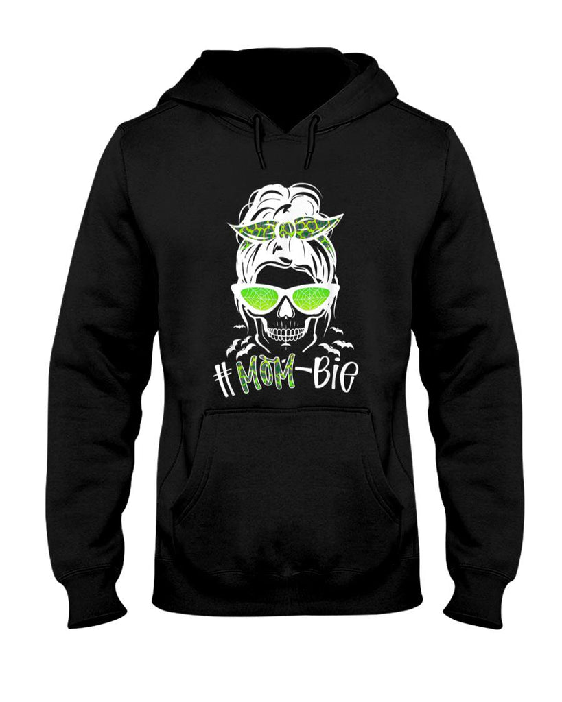 Pet Mom Halloween Shirt - Messy Bun Zombie Mom Funny Halloween Costume Skull T-Shirt
