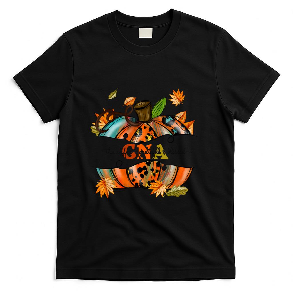 Autumn Fall Outfit CNA Thankful Grateful Blessed Pumpkin T-Shirt