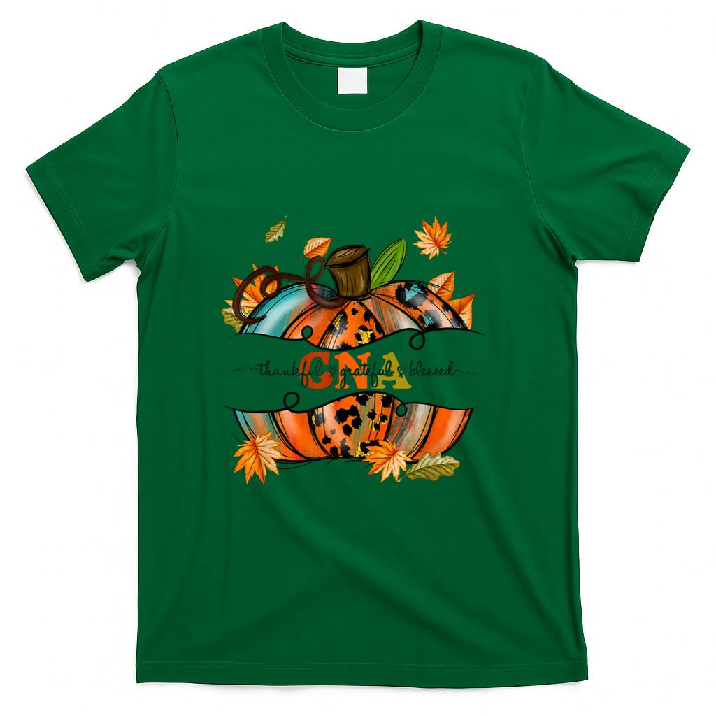 Autumn Fall Outfit CNA Thankful Grateful Blessed Pumpkin T-Shirt