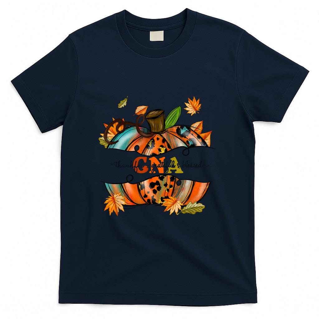 Autumn Fall Outfit CNA Thankful Grateful Blessed Pumpkin T-Shirt