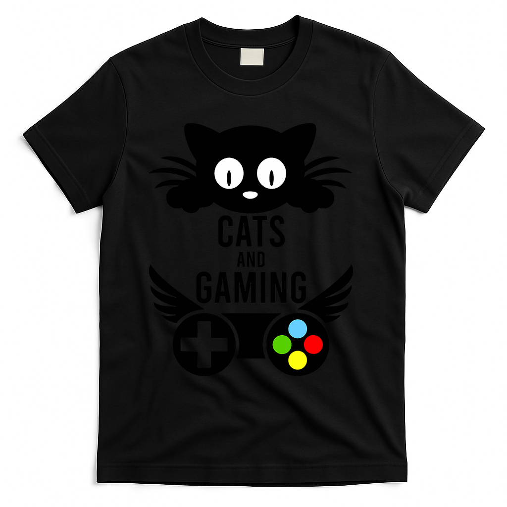 Cats And Gaming Funny Cat Lover Video Games T-Shirt
