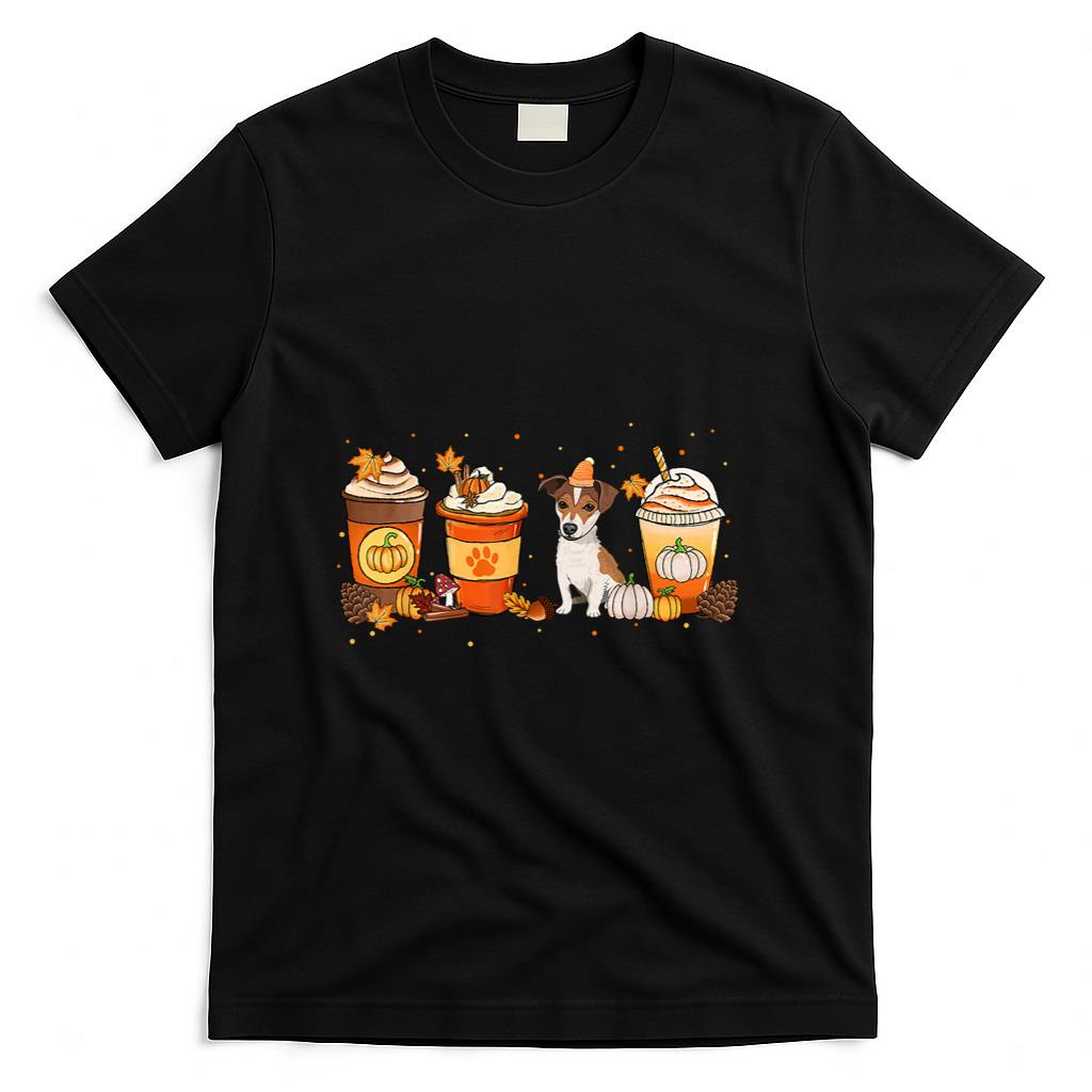 Pumpkin Spice Latte Jack Russell Fall Autumn Thanksgiving T-Shirt