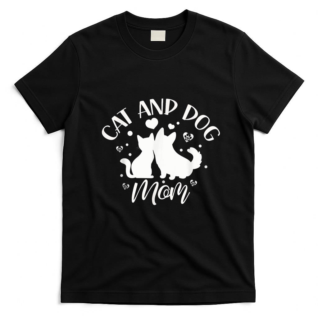 Pet Mom Halloween Shirt - Cat And Dog Mom Girl Lover Dogs Cats Mother Mommy Mama T-Shirt