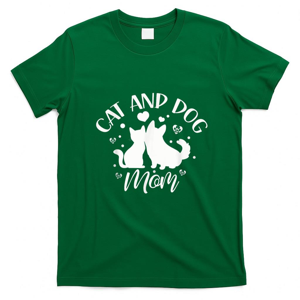 Pet Mom Halloween Shirt - Cat And Dog Mom Girl Lover Dogs Cats Mother Mommy Mama T-Shirt